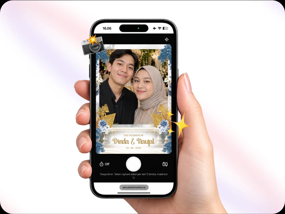 Tamu acara mengambil foto dari perangkat mereka